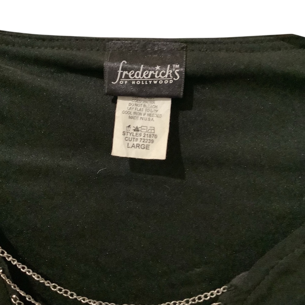 Frederick's of Hollywood Black Dress with Deep V Neck Chain Accent WORN ONCE - Picture 8 of 8